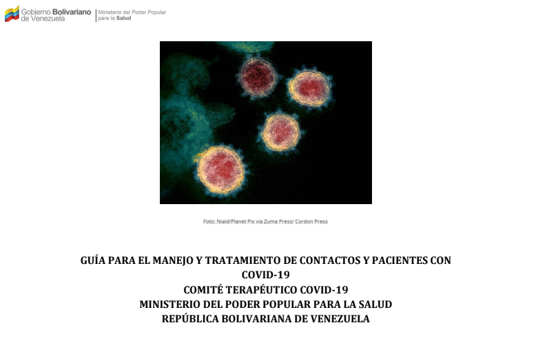 Guía para el manejo y tratamiento de contactos y pacientes con COVID-19. Comité Terapéutico COVID-19